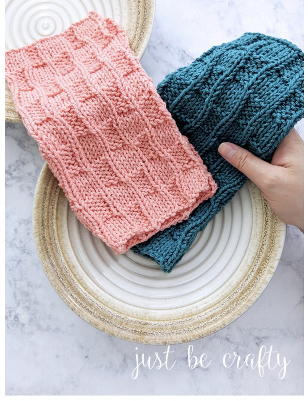 Checkered Waves Knitted Dishcloth — All Knitting Ideas