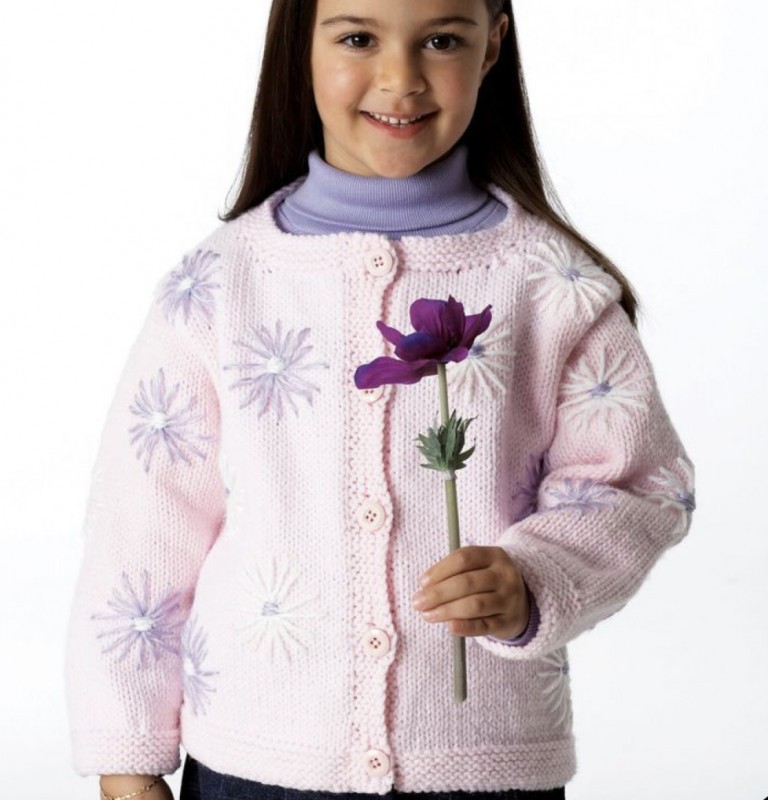 Cardigan With Lazy Daisies — All Knitting Ideas