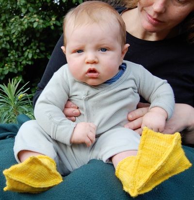 Knitted Duck Socks for Babies