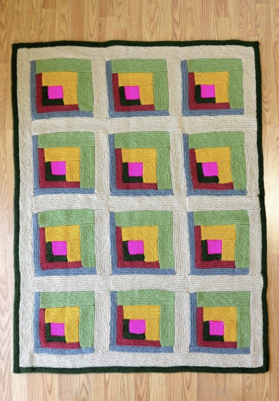 Classic Log Cabin Blanket — All Knitting Ideas