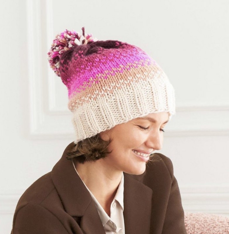 Beautiful Fading Shades Knit Hat — All Knitting Ideas